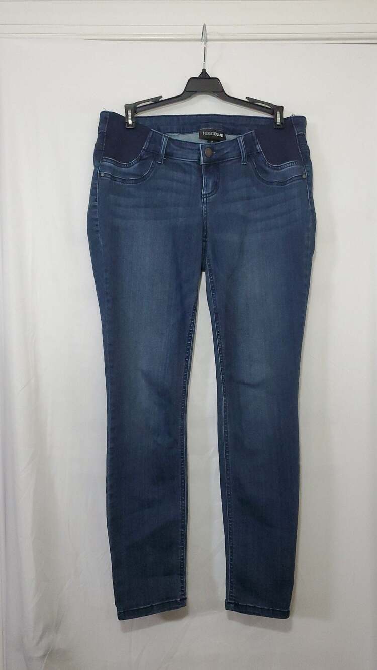 Indigo Blue Maternity Side Panel Skinny Jeans Size M